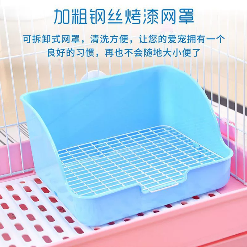 Кроличий туалет большой квадратный, товары для кроликов, треугольный горшок для морских свинок и шиншилл, для ежедневного использования.