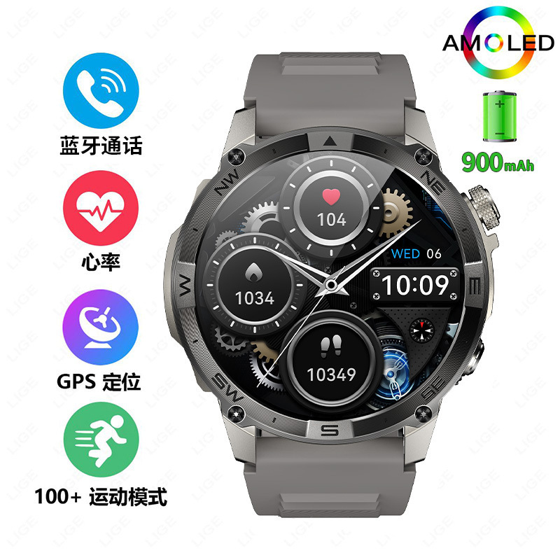 スマート腕時計水泳ランニングアウトドア北斗心拍数腕時計登山海抜気圧深さ防水男女|undefined