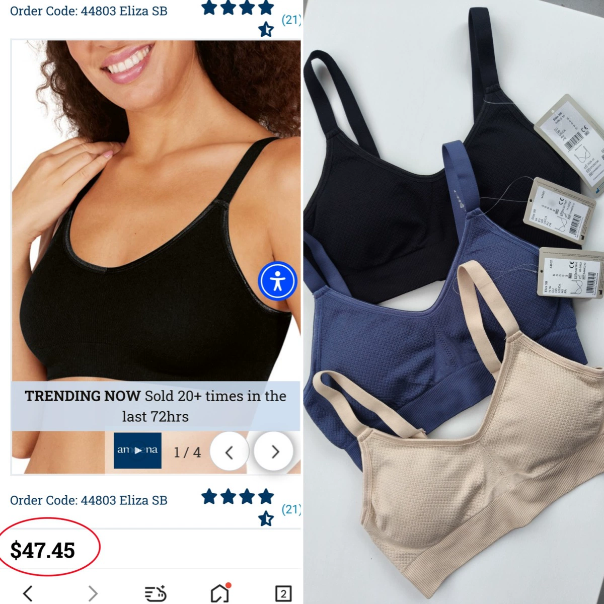 ф30 # amo***Европейский высококачественный удобный двухслойный бесшовный бюстгальтер 0,11 кг