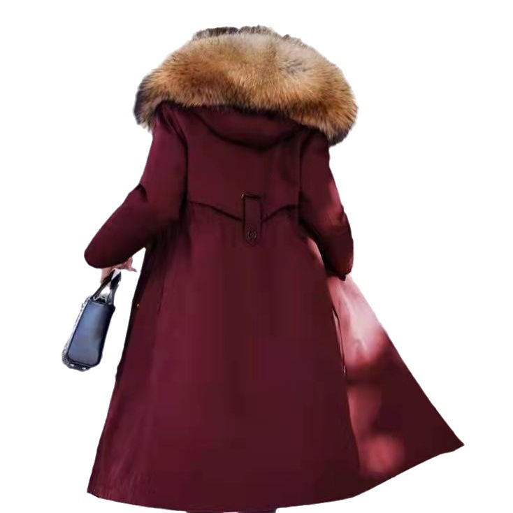 Dameskleding nieuwe herfst en winter afneembare parka nieuwe katoenen jas dames halflange bontjas windjack_voghion.com