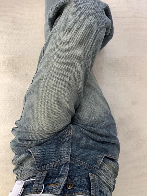 Vintage Blue Straight-Leg Jeans for Petite Women, 2026 Hot-Selling Starry Pattern High-Waisted Slimming Wide-Leg Floor-Length Pants