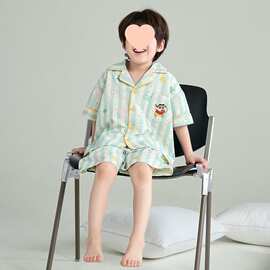 儿童睡衣男童夏季薄款纯棉2026新款小男孩A类全棉短袖家居服套装
