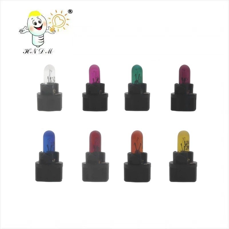 Автомобильная лампа T5 12V1.2W с индикатором сиденья/индикатором центральной консоли/цветной Стеклянной лампой