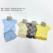 2sets男童套装夏季外贸新款2Y-8Y棉短袖T shirt+shorts2件套25205