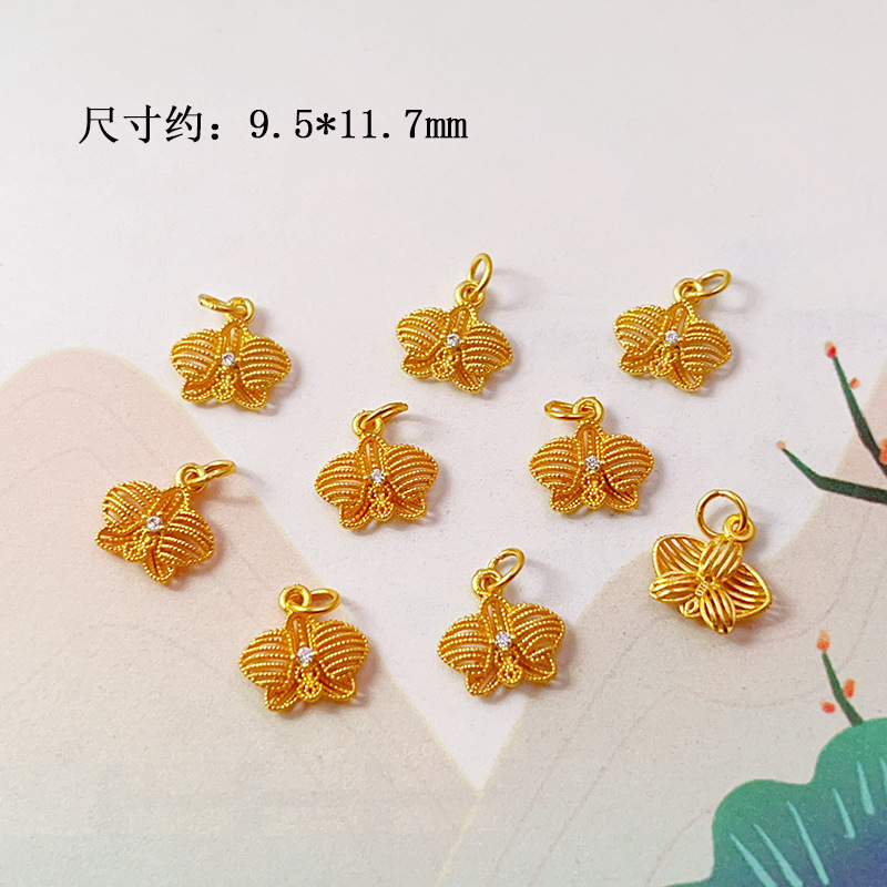 DIY Accessories S925 Silver Gold-Plated Small Drop Necklace Pendant Bracelet Charm Bead Spacer Loose Beads Jewelry Materials