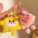 Cute Rex Rabbit Fur Ball Elf Car Keychain Pendant Casual Girly Heart Stuffed Doll School Bag Pendant Gift