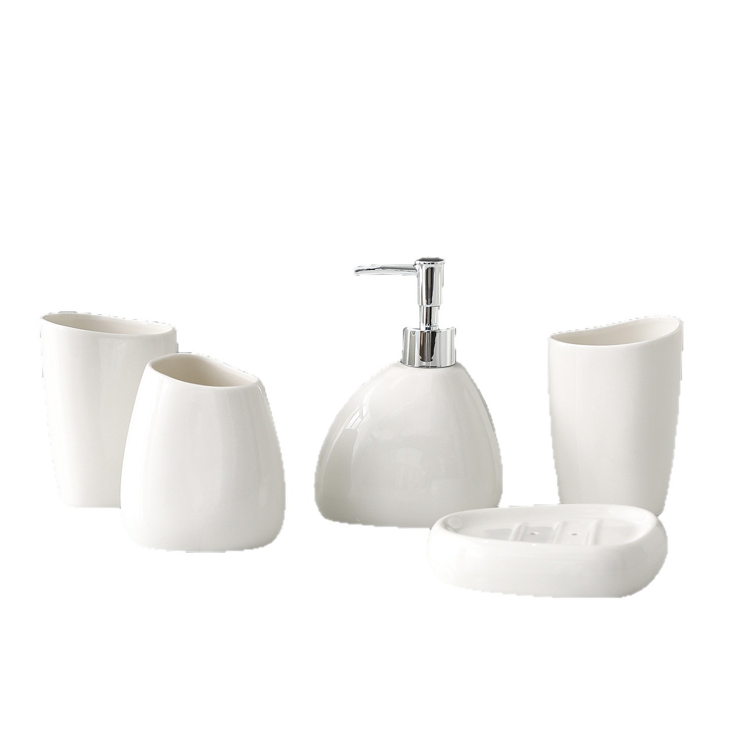 Juego de Accesorios de Baño de Cerámica para Lavamanos