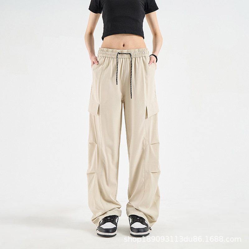 Outdoor Work Pants for Men and Women, New Spring and Autumn Sports Quick-Dry Hiking Pants, Wide-Leg Multi-Pocket Casual Paratrooper Pants