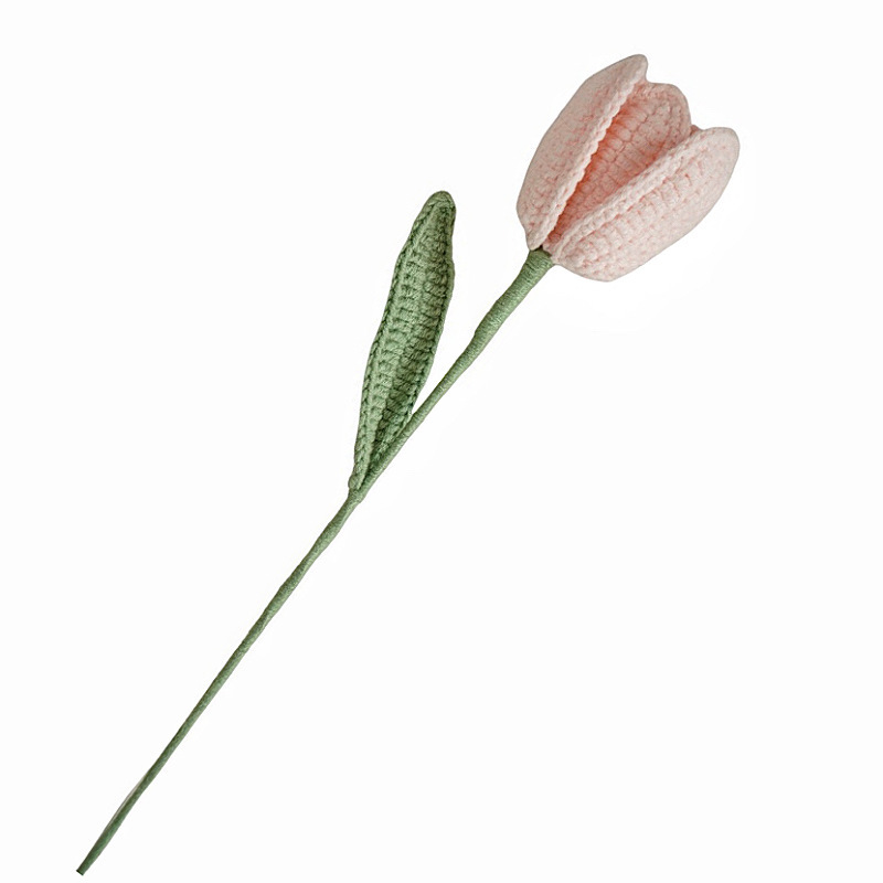 Tulipanes margaritas ramos tejidos a mano hilo de lana crochet flores terminadas para novias y novias regalos navideños