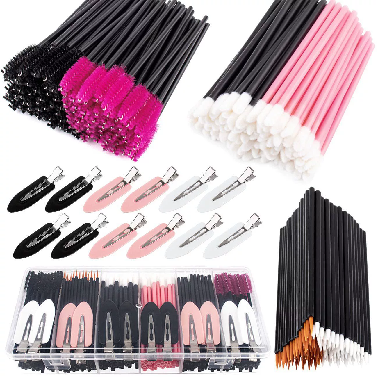 Disposable Eyelash Tool Set — Brushes, Triangular Sponges, Hairpins & Palette, Multi‑piece Kits