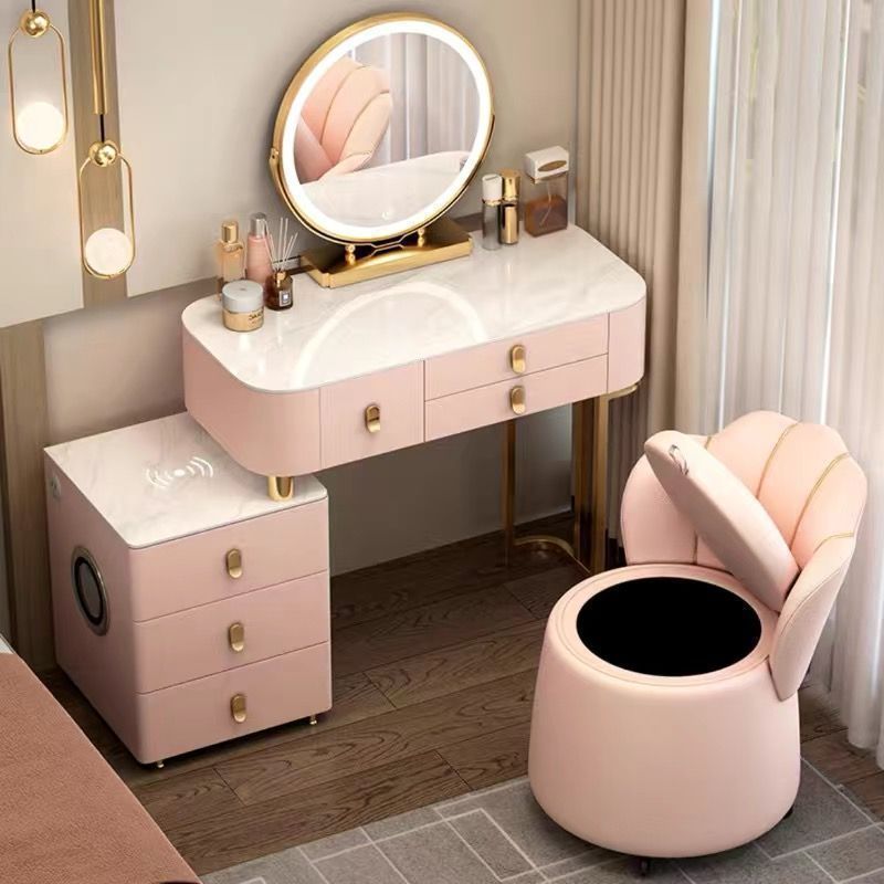 Smart Dressing Table Wireless Charging Solid Wood Light Luxury Nordic Modern Simple Bedroom Cupboard Integrated Corner Dressing Table