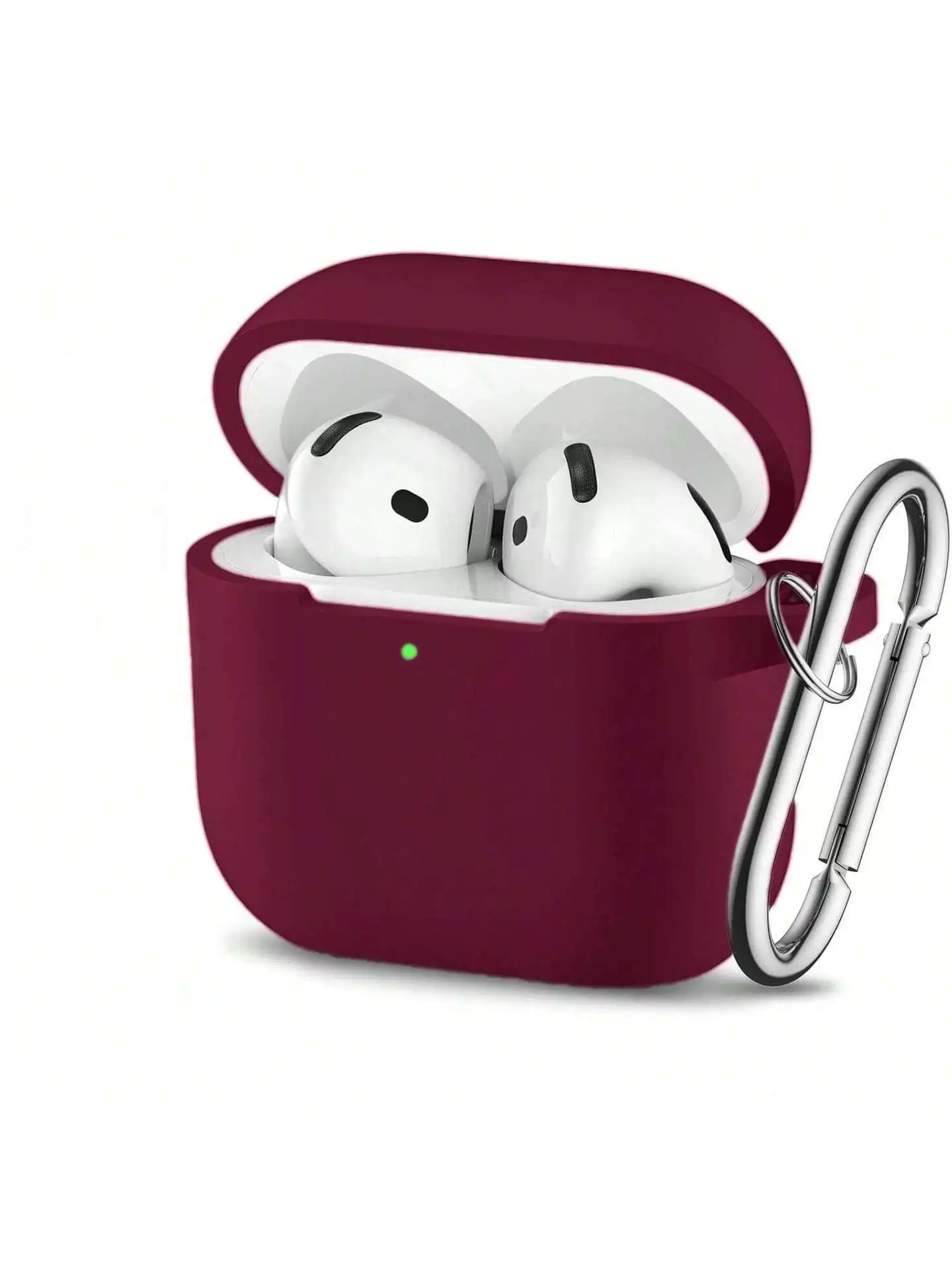 Силиконовый защитный чехол (Apple AirPods) — совместим с AirPods 1–4 и Pro 1–3, 52×62×26 мм, карабин