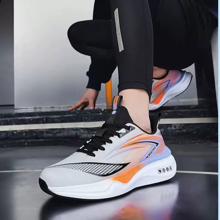 跨境大码运动鞋男鱼丝网面透气软底男士休闲鞋厚底男款跑步鞋批发