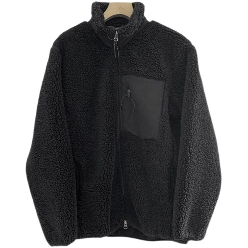 Прирожая, одна пара стилей, осенне-зимние свободные ветрозащитные брюки с клапаном и карманами, воротник-стойка, теплая верхняя одежда из овечьей шерсти для женщин S429188