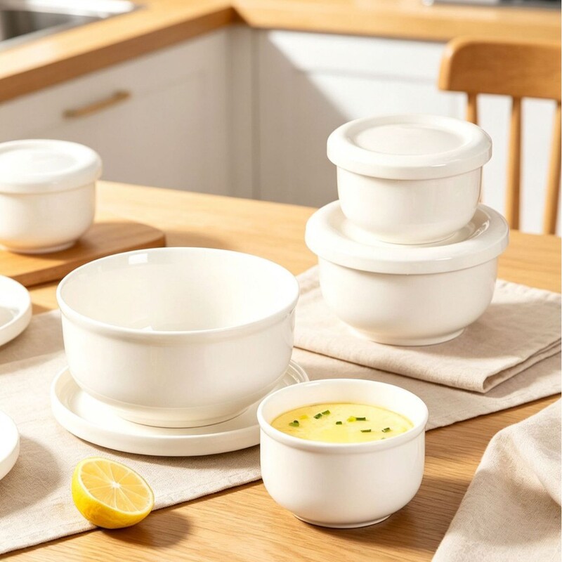 Egg Steaming Bowl with Lid for Home Use, 2026 New Model Ceramic Stewing Pot, Special Bowl for Steaming Egg Custard, Microwave-Safe
