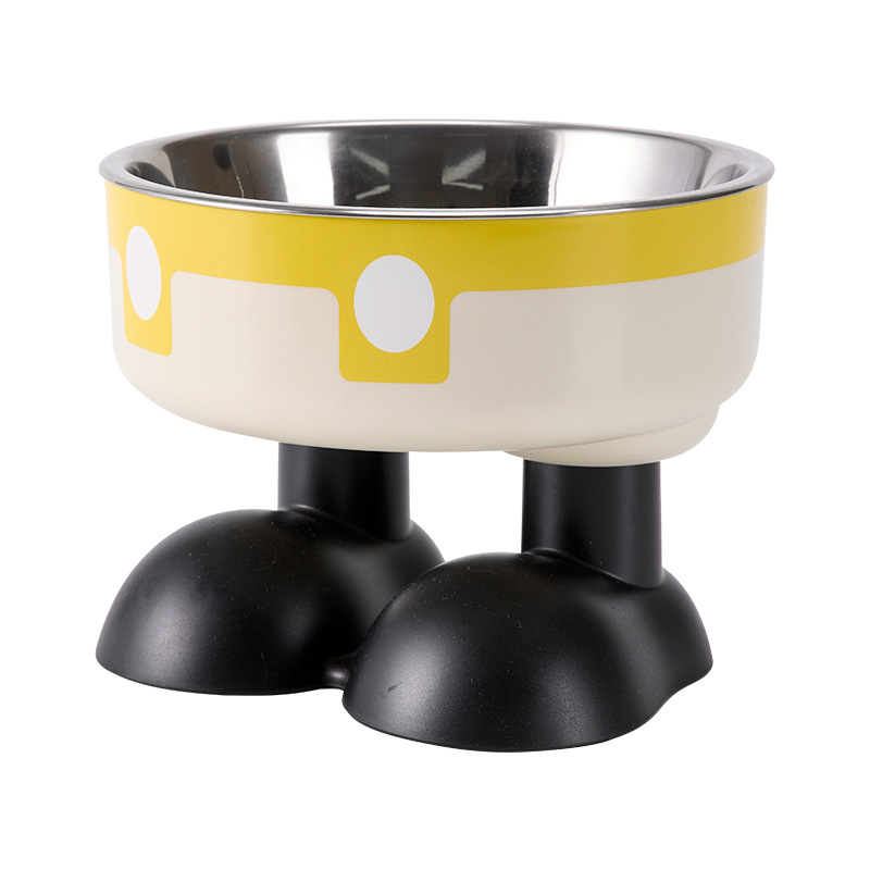 Tazón de acero inoxidable para mascotas antideslizante de gran capacidad para perros para gatos Tazón de pie alto para proteger el cuello Tazón de mascotas al por mayor