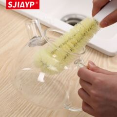 日式創意塑料長柄尼龍杯刷奶瓶茶壺無死角縫隙刷直角強力清潔刷