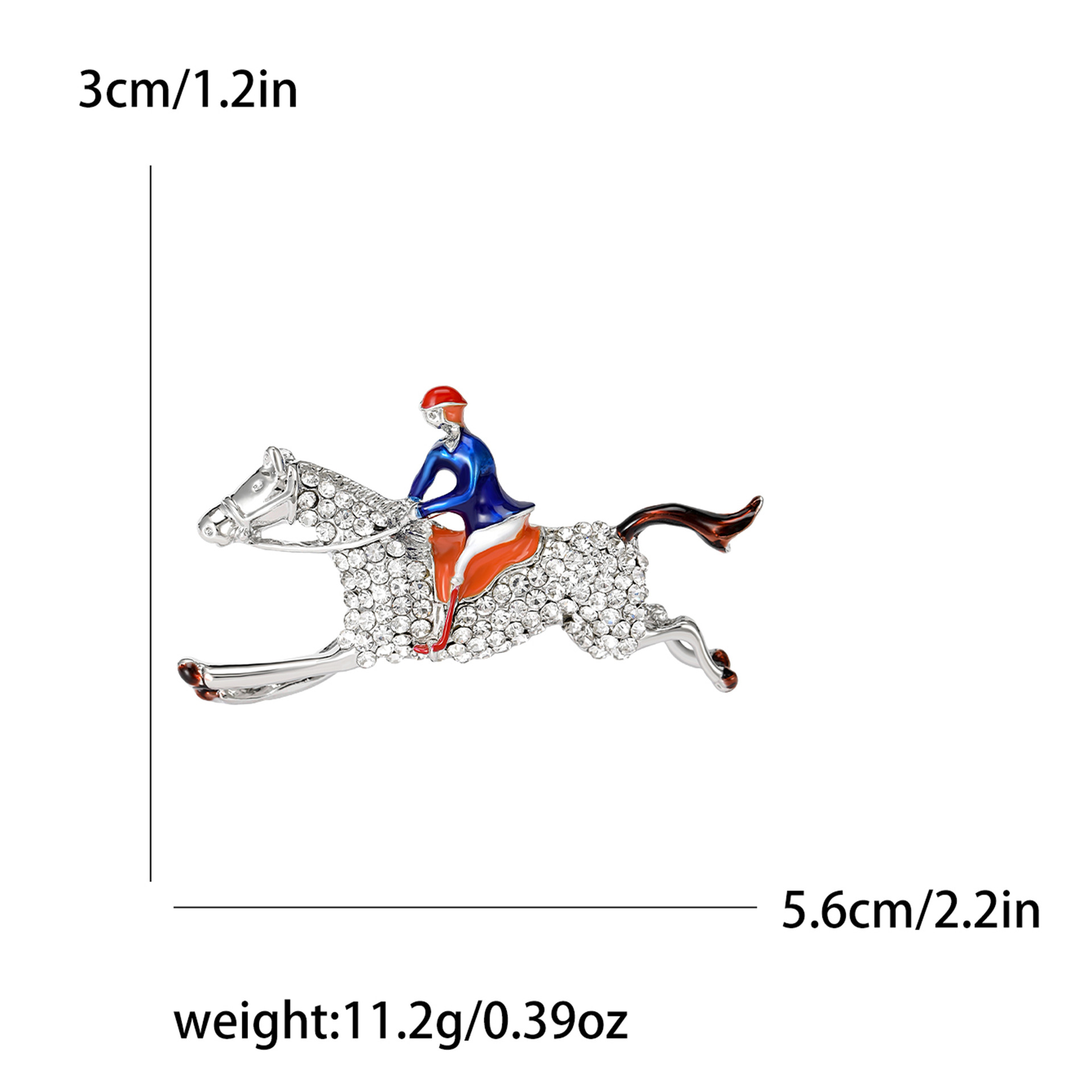 Retro Style Retro Pin Human Horse Alloy Enamel Inlay Rhinestones Men's Brooches