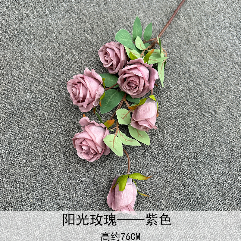 Artificial Rosa sola franela Rosa flor artificial boda decoración del hotel decoración del hogar arreglo de flores flor artificial Rose