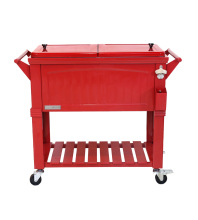 厂家供应黑色保温箱 金属保温箱 推车款保温箱 可定牌80QT COOLER