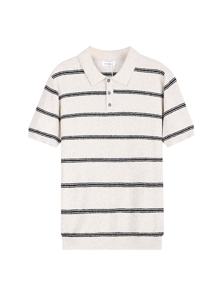 Polo de punto de lujo ligero de alta gama para hombres Camiseta Paul casual de negocios de alta gama para hombres de manga corta para hombres con cuello
