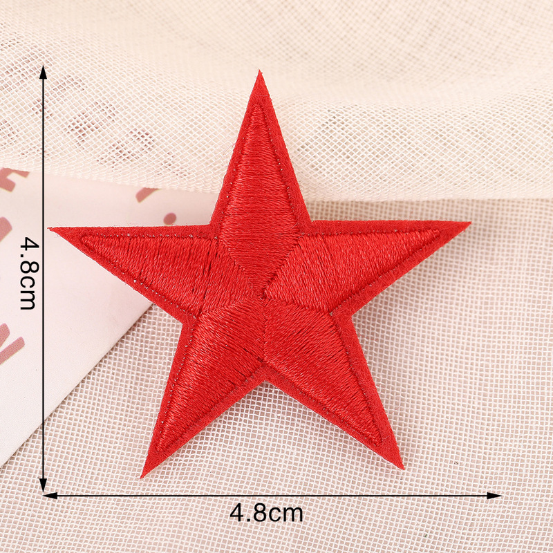 ミニかわいい五芒星刺繍パッチステッカー縫製不要シームレス修理自己粘着刺繍ステッカー衣類装飾布ステッカー|undefined