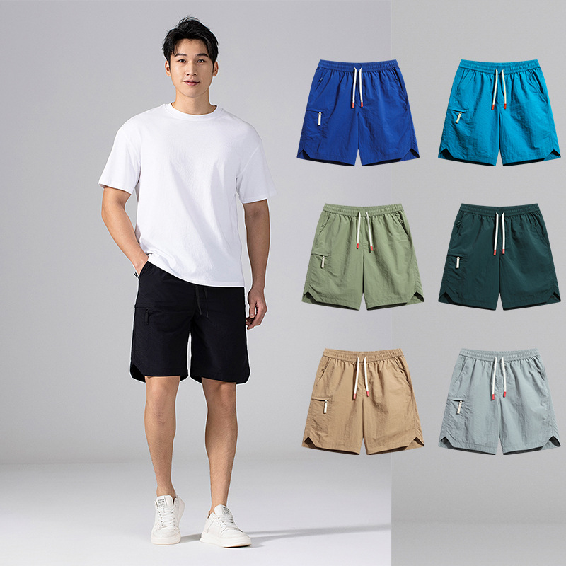 2025新款短裤男速干宽松五分运动休闲裤男薄款跨境冰丝沙滩裤