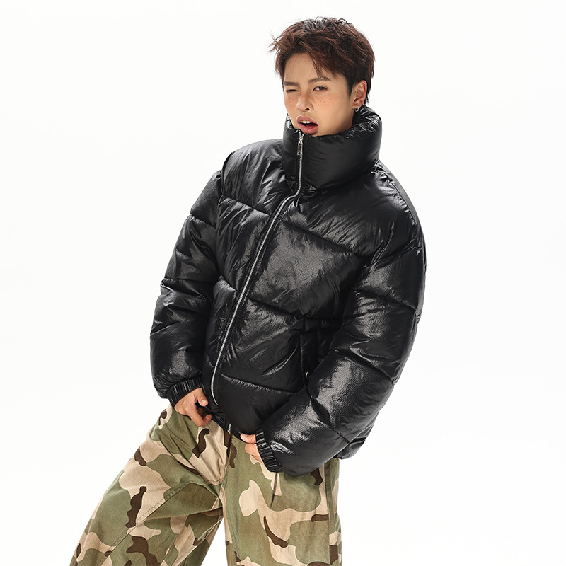 Nylon-Baumwollwattierte Kleidung für Damen und Herren, lockere Baumwollwattierte Jacken, Brotkleidung, Stehkragenjacken für Herren_voghion.com