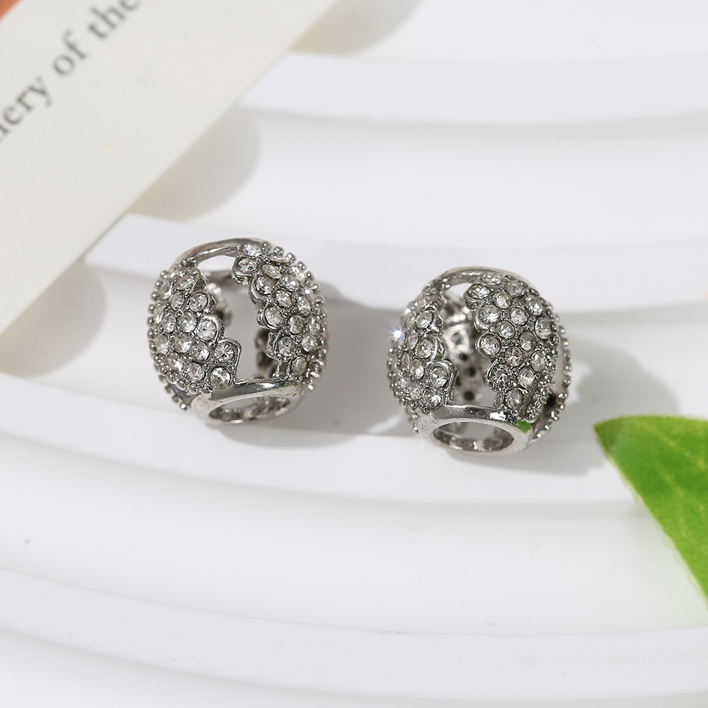 潘家奢华百搭合金四叶点钻镂空珠子串珠diy手链手串项链配件饰品