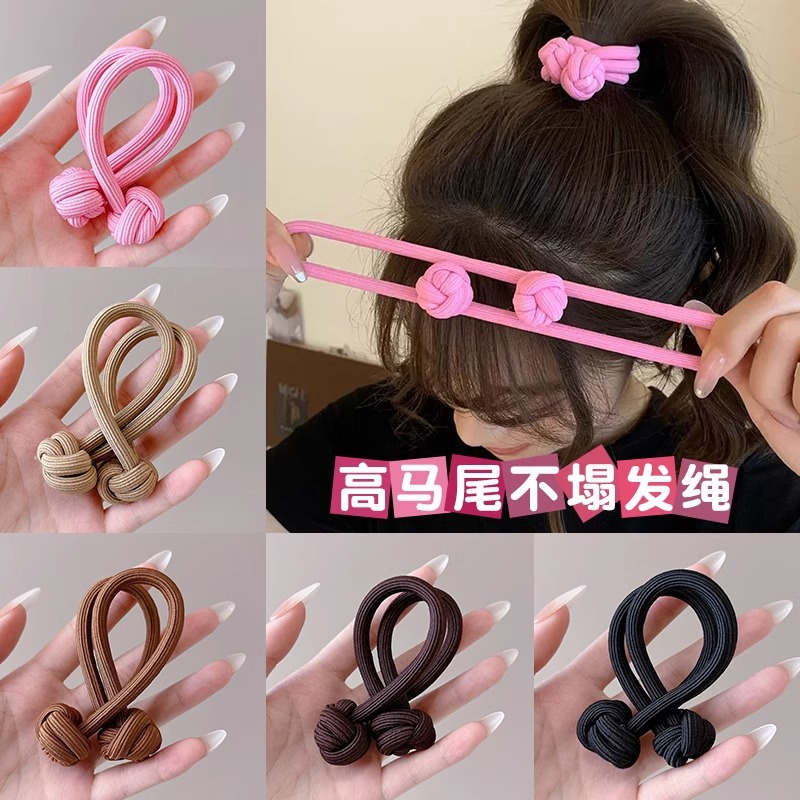 Cauda de caballo alta cuerda elástica durable correa de goma de alto valor de la cara anillo de cabello adulto simple cabello