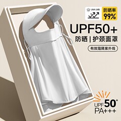 夏のつばの首の保護の一体の日よけのマスクの女性の紫外線を防ぐ氷の糸の通気性の目の角の日よけの日よけのマスク