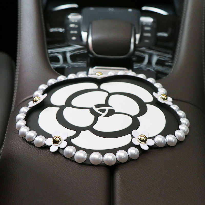 Pearl Camellia car anti-slip mat car car silicone high temperature resistant car ornaments anti-slip mat perfume mat