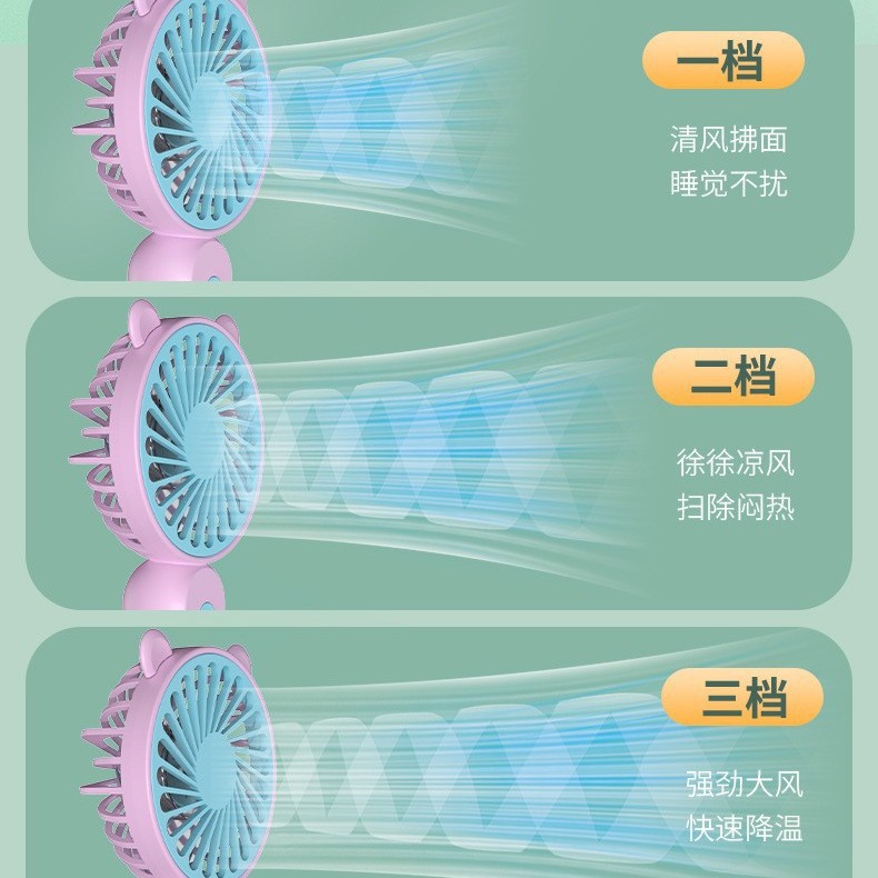 Nuevo estilo de alto valor de superficie portátil de escritorio USB pequeño ventilador de carga portátil al aire libre de dos colores pequeño ventilador al por mayor