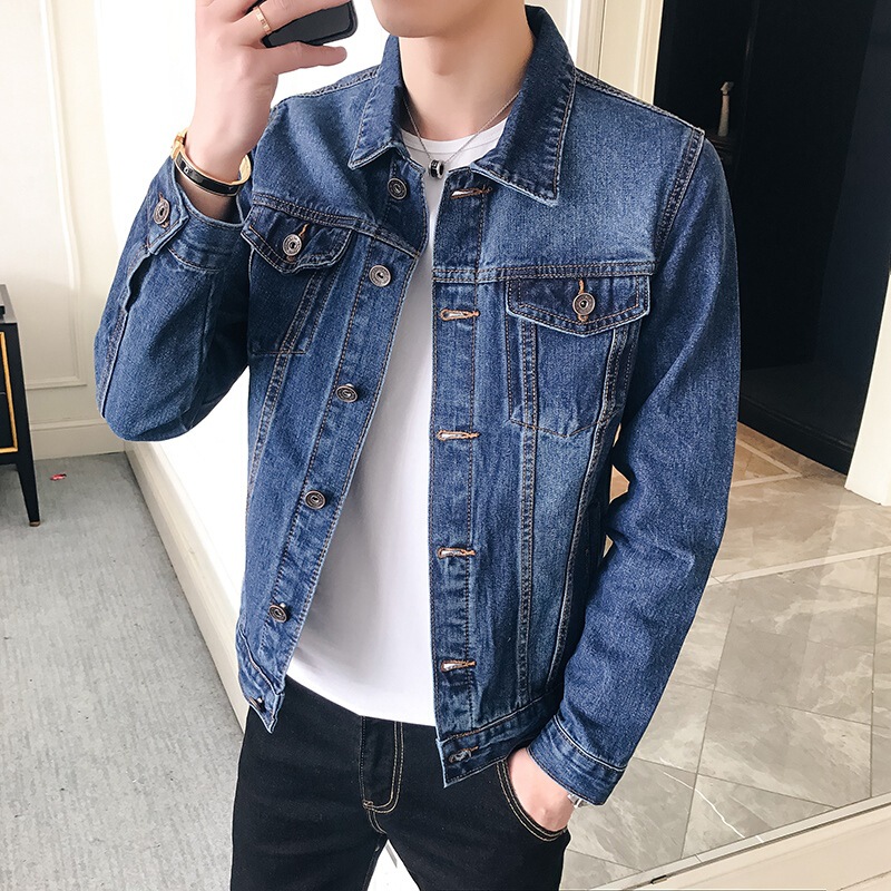 Denim Jacket Men's New Korean Style Fashion Lapel Casual Youth Men's Jacket in Spring and Autumn 2022