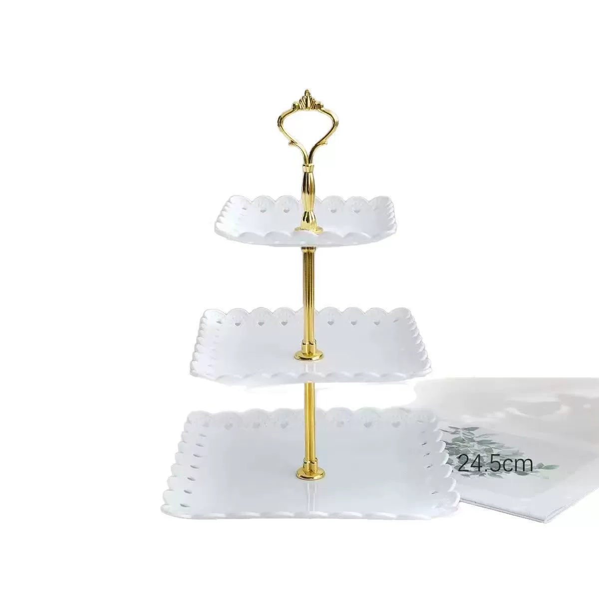 Light luxury tray display rack snack rack home cross-border living room kitchen multi-layer cake fruit storage special plate