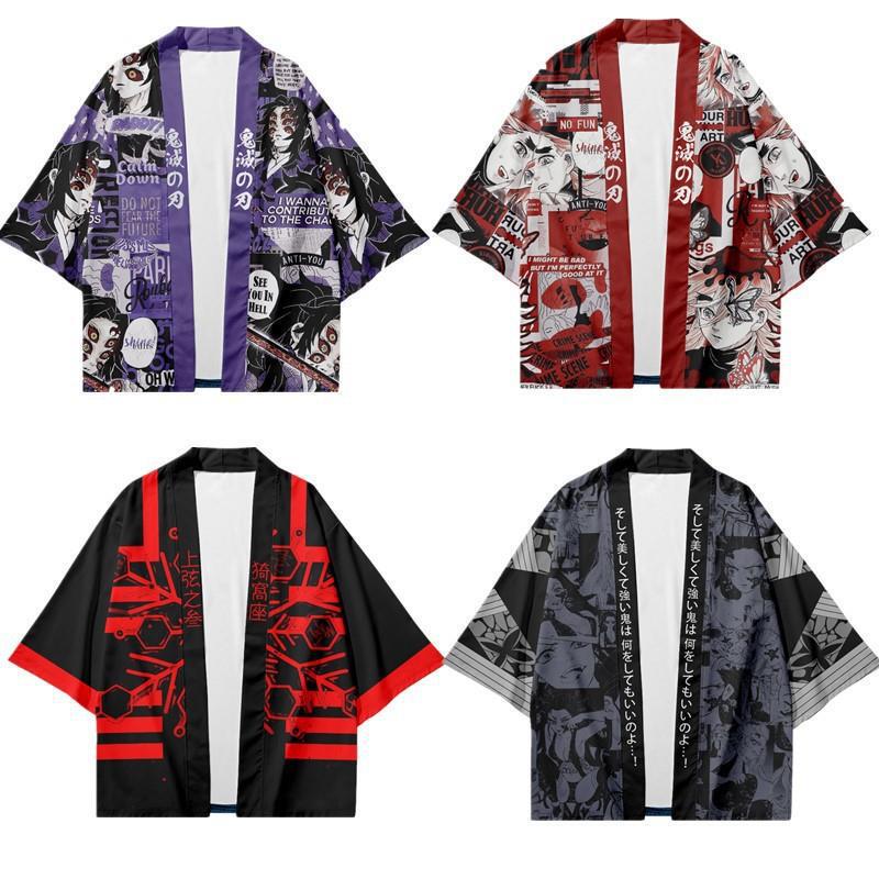 Ghost Extermination Blade Day Man Kimono Cloak cosplay 3D Digital Printing Animation Feather Weaving Youth Coat Wholesale