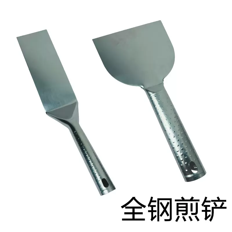 跨境长柄不锈钢划豆腐切割披萨煎铲铁板日式鱿鱼商用三角圆铲