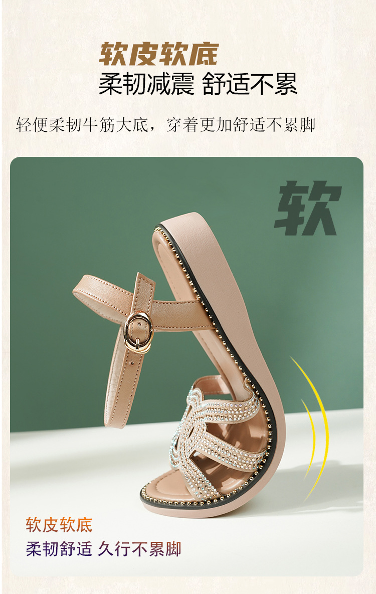 Sandal nữ quai chữ V đế bệt mềm hở mũi thoáng khí — màu đen chi tiết 3