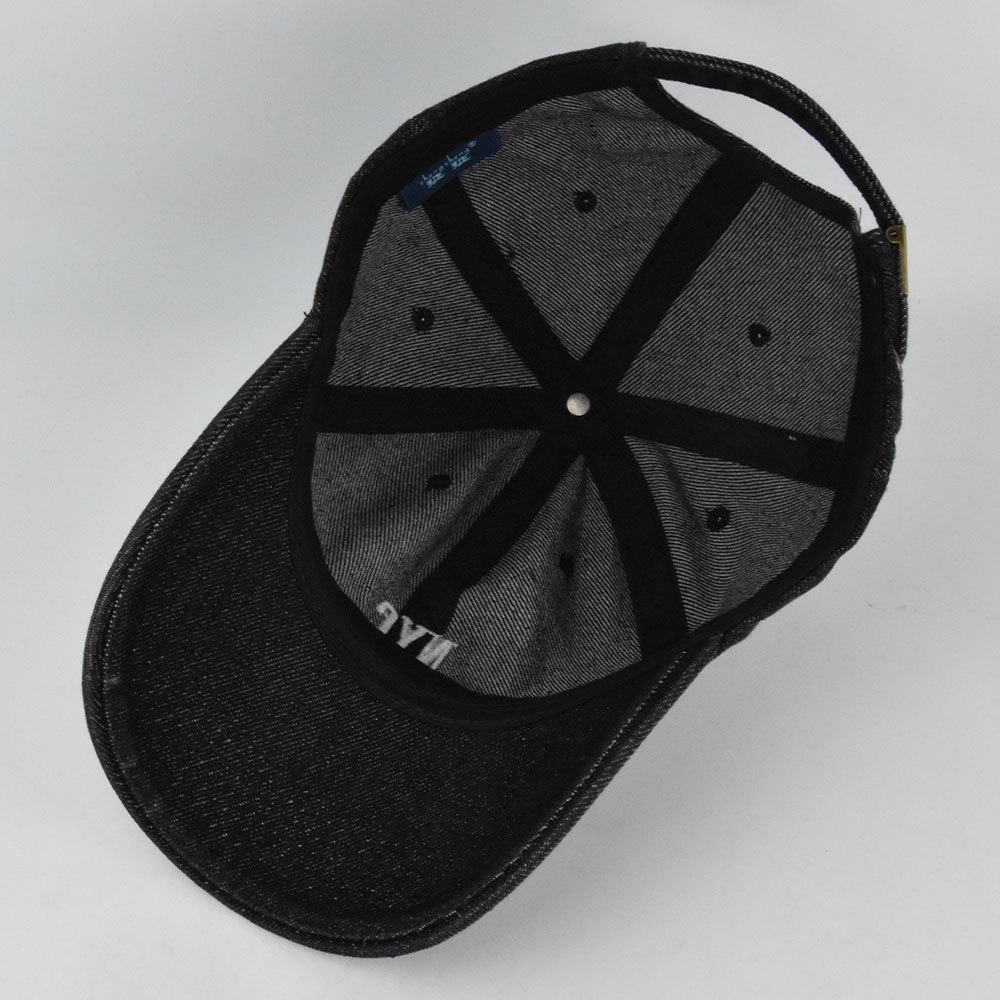 NYC Washed Cowboy Embroidered Baseball Duck Tongue Made of Old Sun visor Curved brim Hat_voghion.com