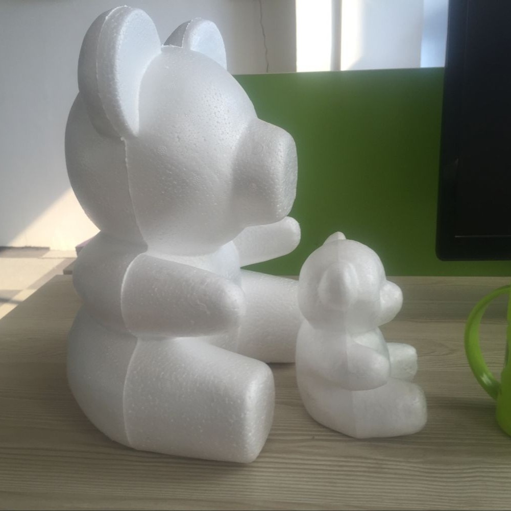 Oso de espuma directo de fábrica blanco DIY material de arreglo floral hecho a mano Día de San Valentín Rosa oso con juguete