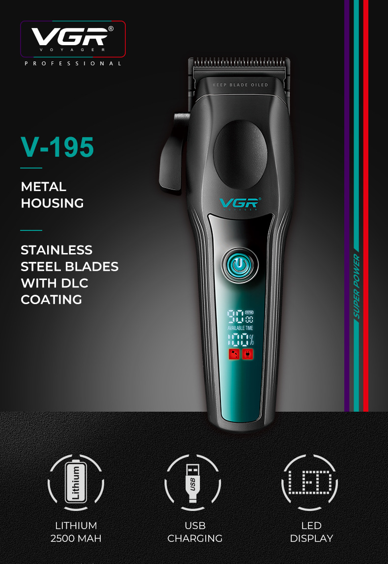 Professional Hair Trimmer With High Speed Brushless Motor Digital_voghion.com