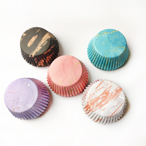 Snow Maiden Paper Plate Round Large Baking Marble Pattern Geometric Pattern Cake Plate Hug Roll Paper Plate 100