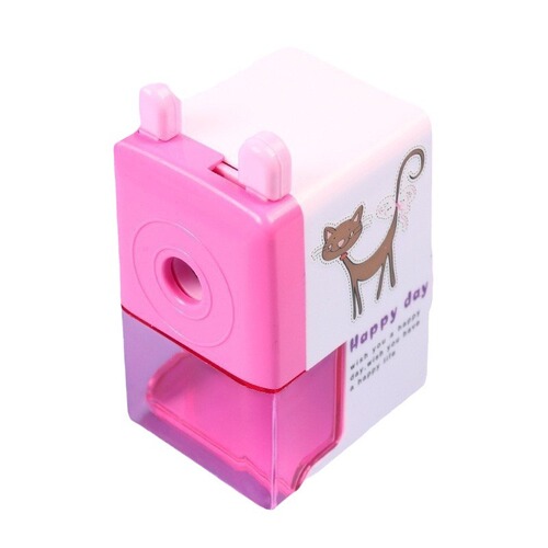 Cartoon pencil sharpener, creative, labor-saving, single-hole pencil sharpener, hand-cranked pencil sharpener, boxed student stationery wholesale