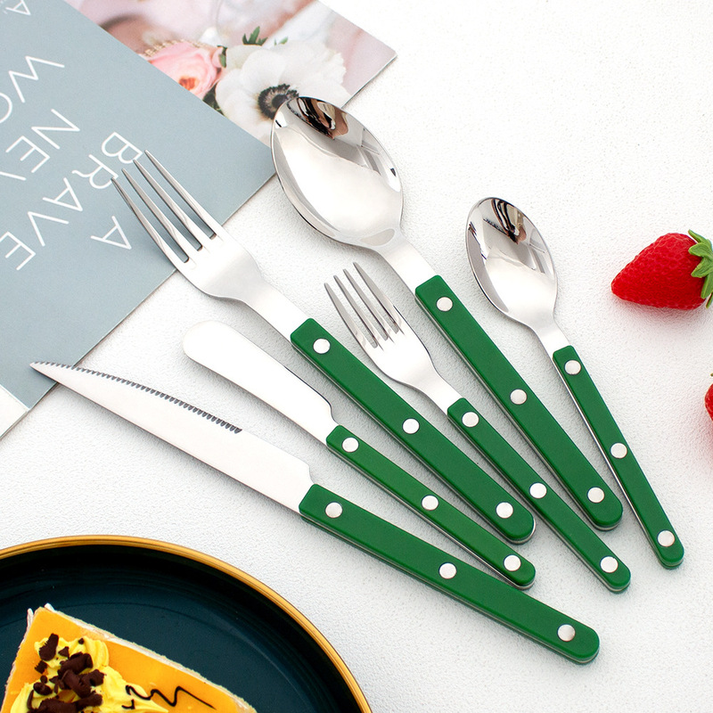 304 Stainless Steel Tableware Western-Style Knife, Fork, Spoon, Butter Knife, Hotel Steak Knife, Korean Abs Three-Prong Handle Tableware