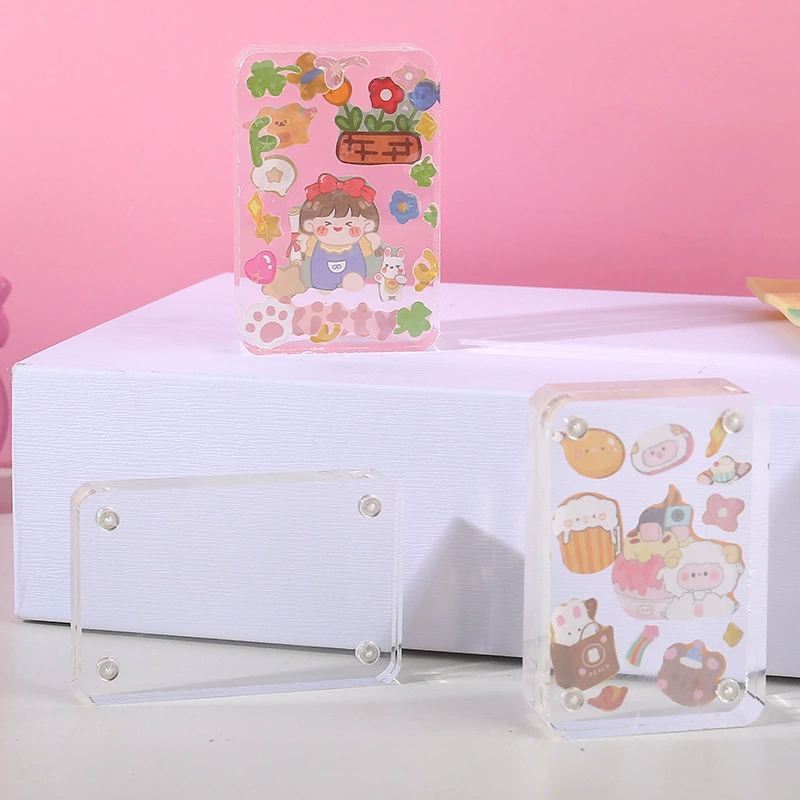 Spot acrylic card brick magnetic suction desktop stand-up card DIY manual account HD transparent mahjong gupan brick wholesale