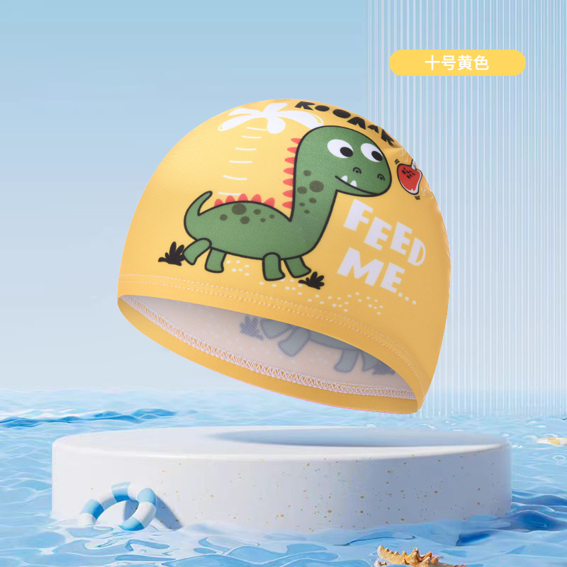 Sombreros de baño para niños de moda impresión de dibujos animados dinosaurios cómodos gorras de tela lindas gorras para niños y niñas gorras de tela de oído para bebés