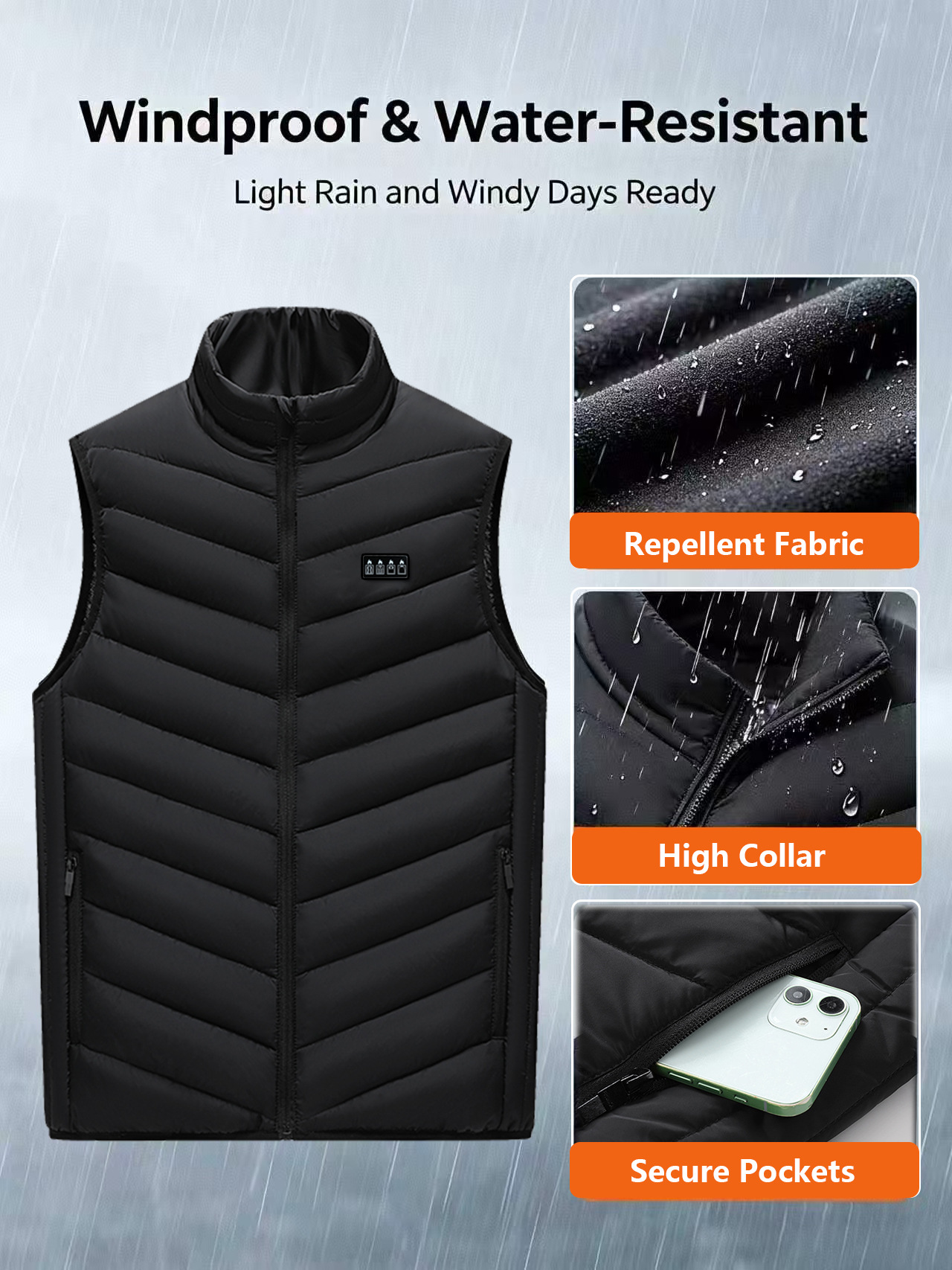 21 beheizte Zonen, elektrisch beheizte Jacken für Damen und Herren, Sportbekleidung, beheizter Mantel, Graphen-Heizmantel, USB-Heizjacke für Camping – Detail 11