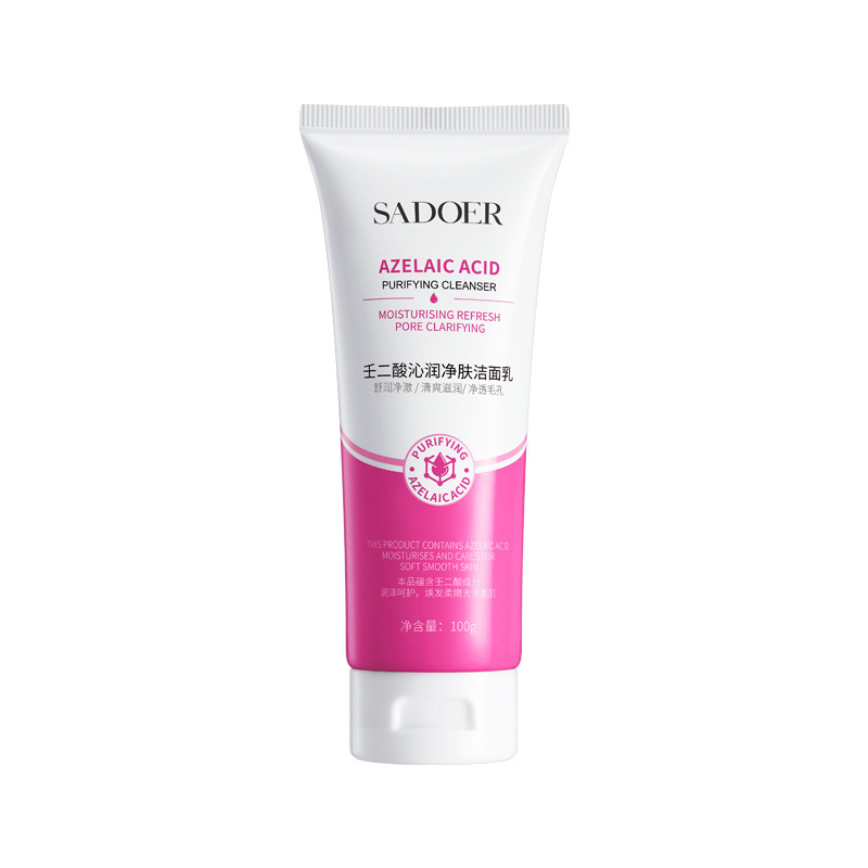 Limpieza facial limpiadora de azelato de sodio de sodio, limpieza profunda, hidratación y cuidado de la piel, limpiador facial hidratante y no tenso.