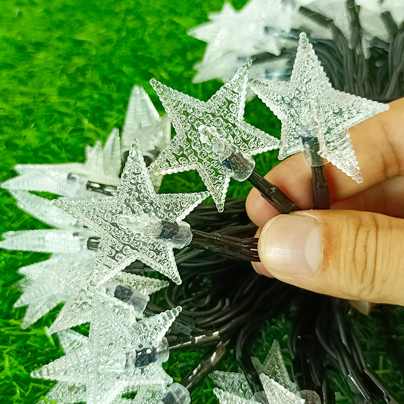 太阳能灯户外创意装饰造型圣诞灯串满天星五角星防水闪灯LED彩灯