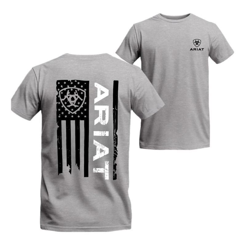 European Size Cotton Short Sleeve [Sale up to 50%] Ariat T-Shirt - Bold Patriotic Ar